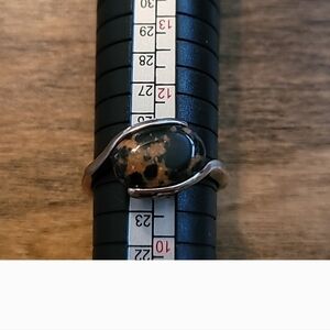 Size 20 Black and Brown Stone Ring
